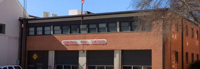 Picture of the current outdated Fire Station #1 that is set to be replaced with a modernized facility.