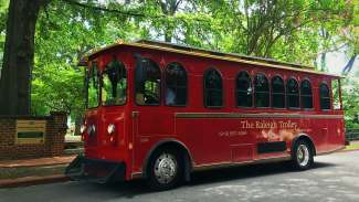 HIstoric Raleigh trolley at Mordecai Historic Park