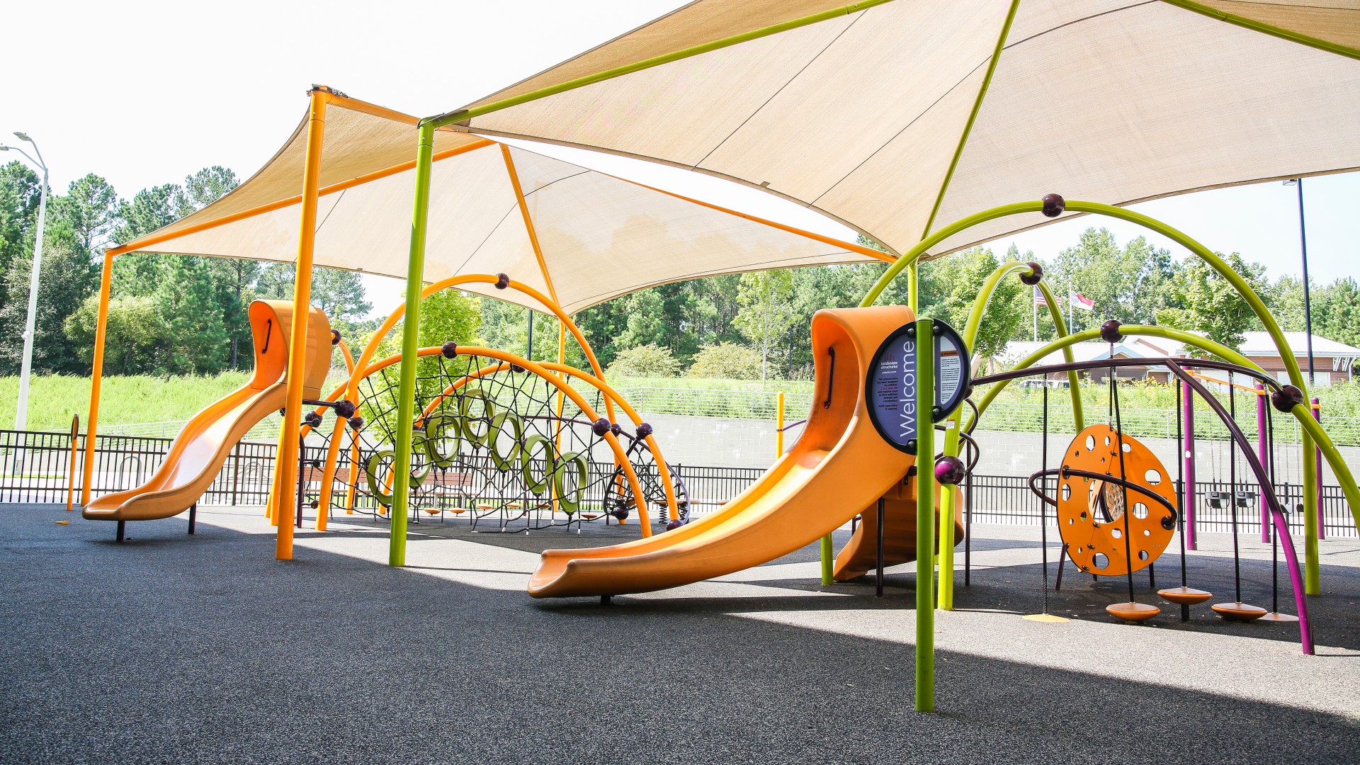 Part of the playgrounds at Abbotts Creek Park