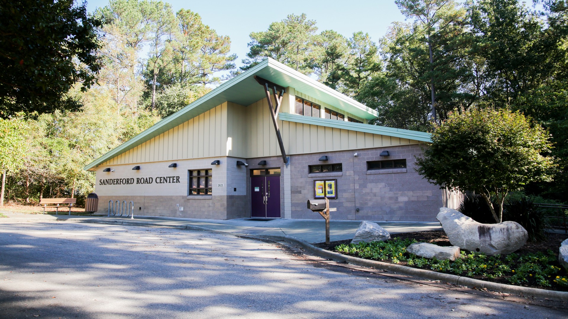 The front of the Sanderford Road community center