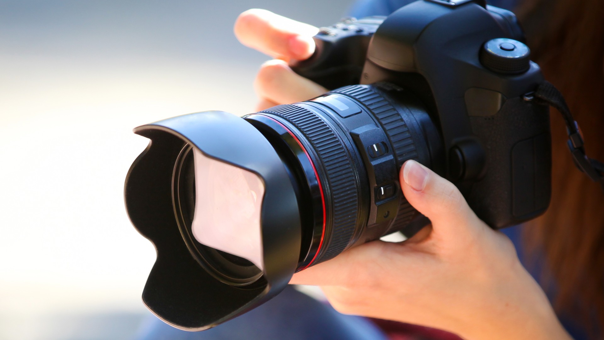 Camera being held by photographer