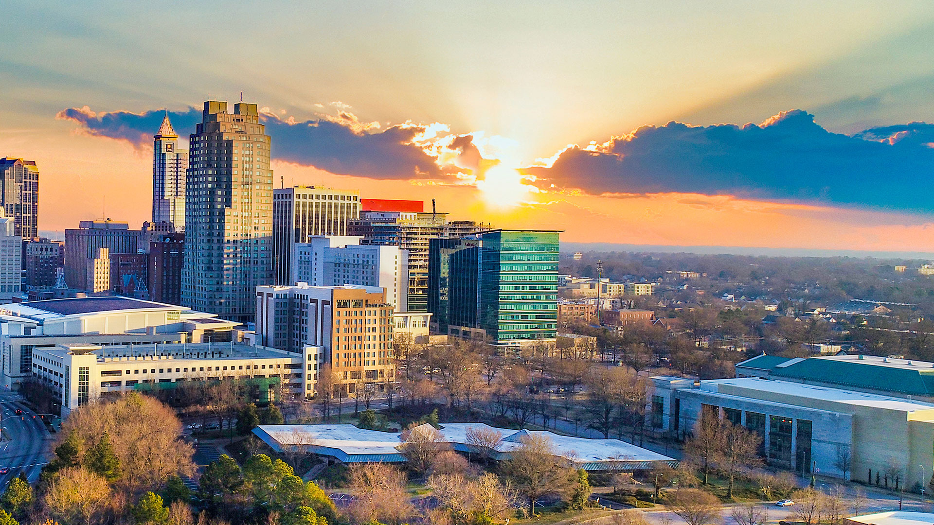 sunrise over Raleigh