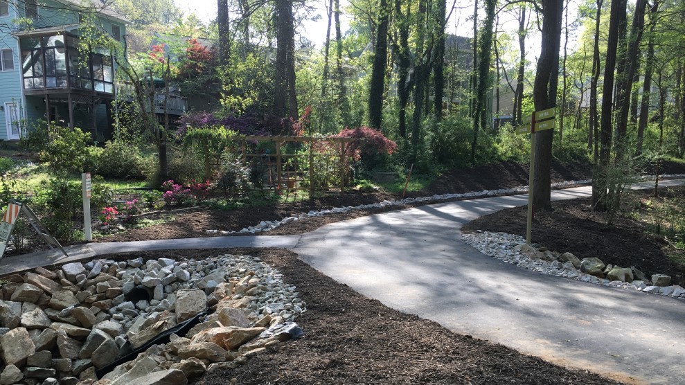 Newly completed paved greenway trail