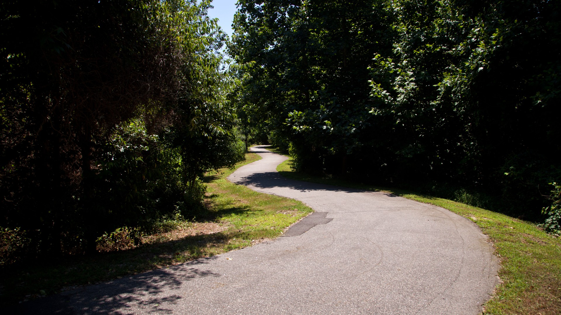 Curved paved trail