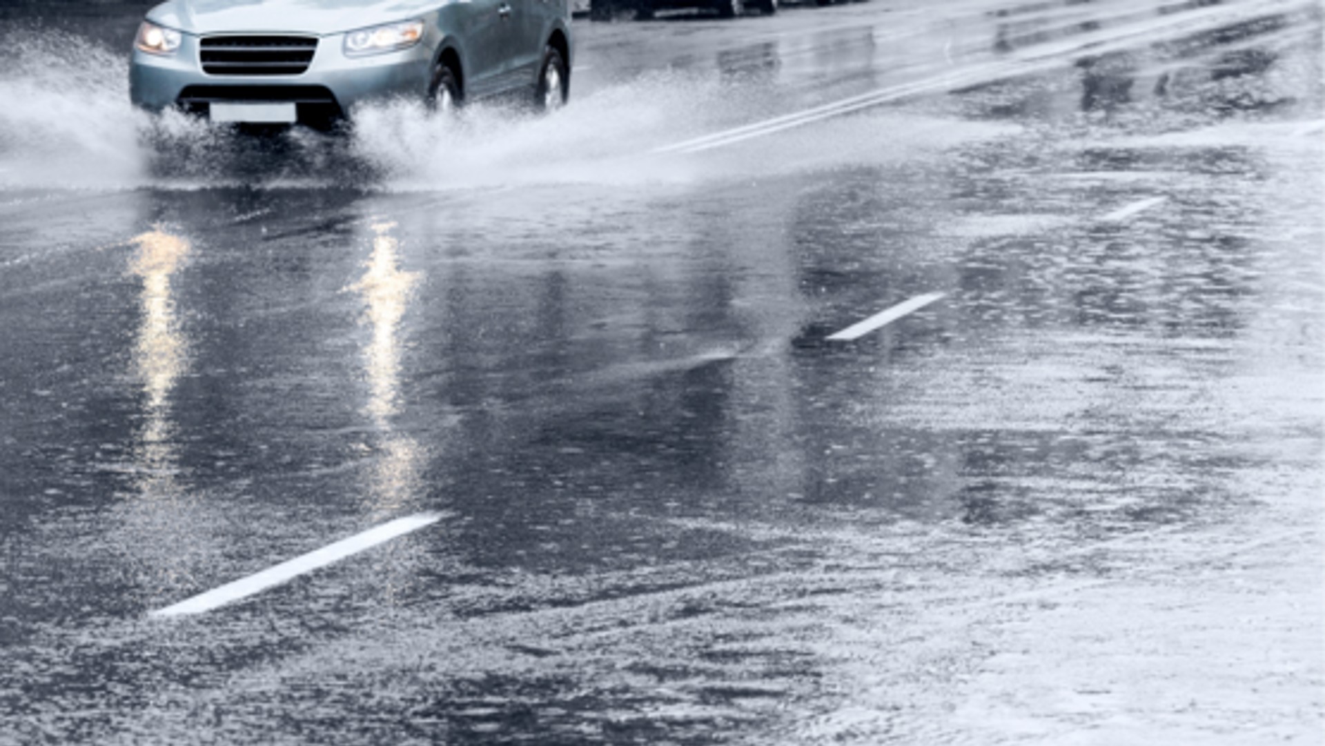car driving in rain