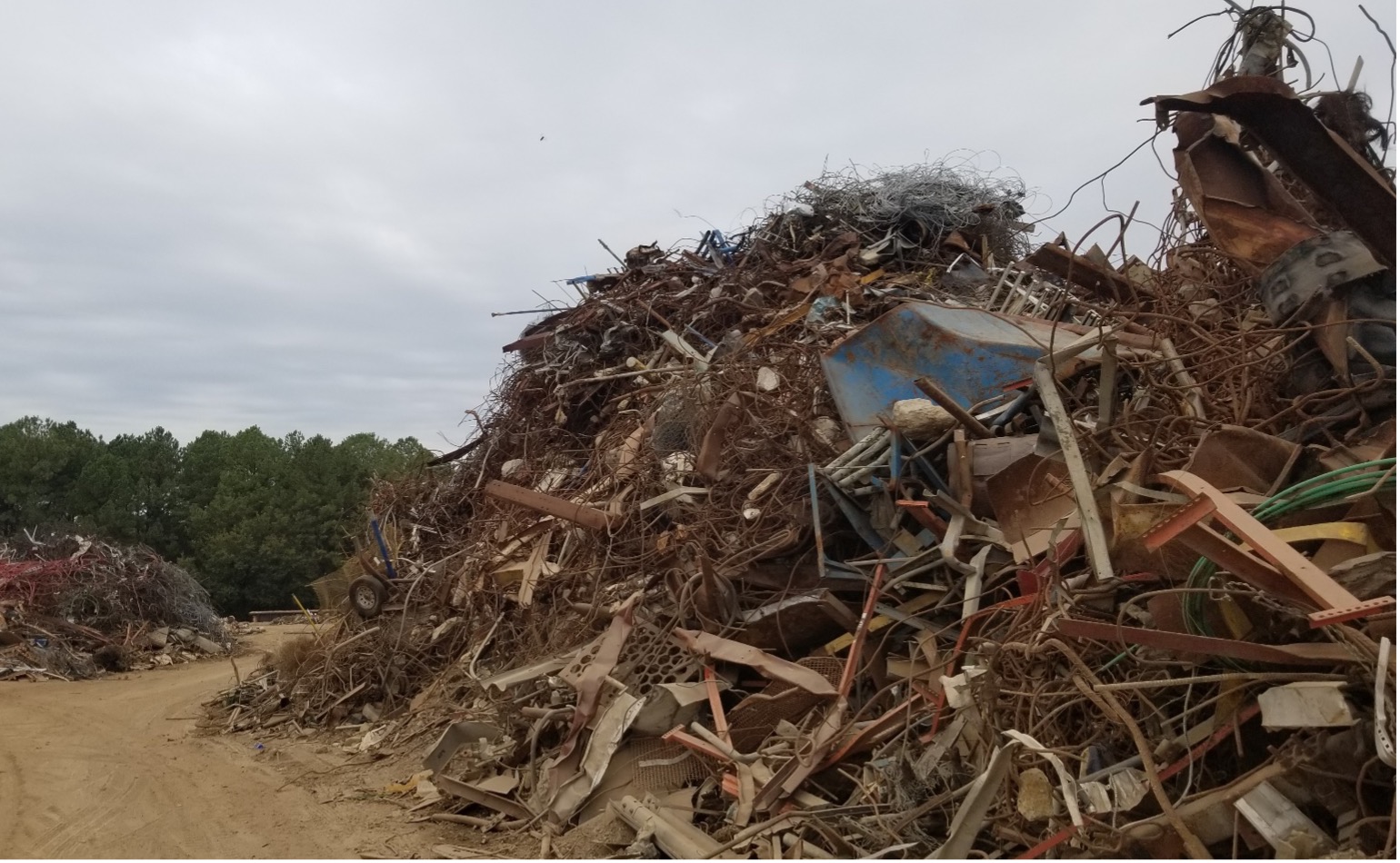 Metal materials in a junk yard.
