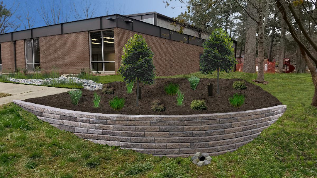 dering of the bioretention cell and swale to be constructed in front of the community center.