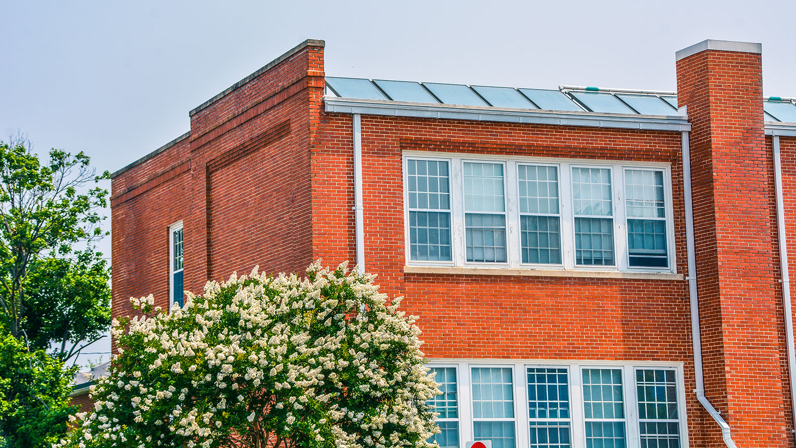 Solar panels on a historic building