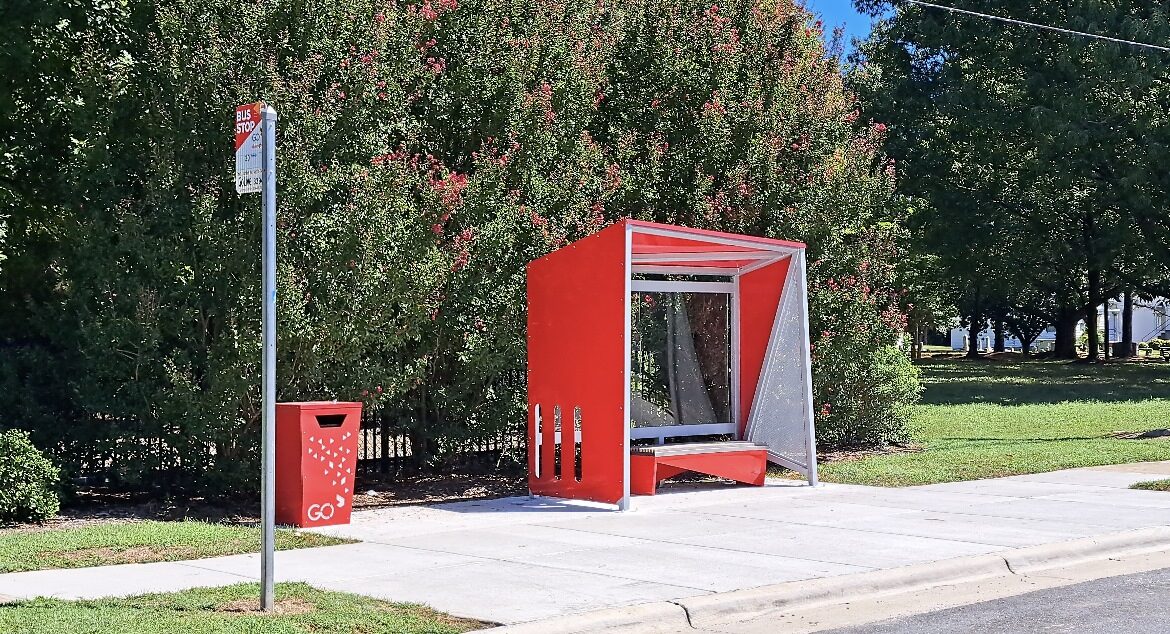 GoRaleigh Red Bus Shelter