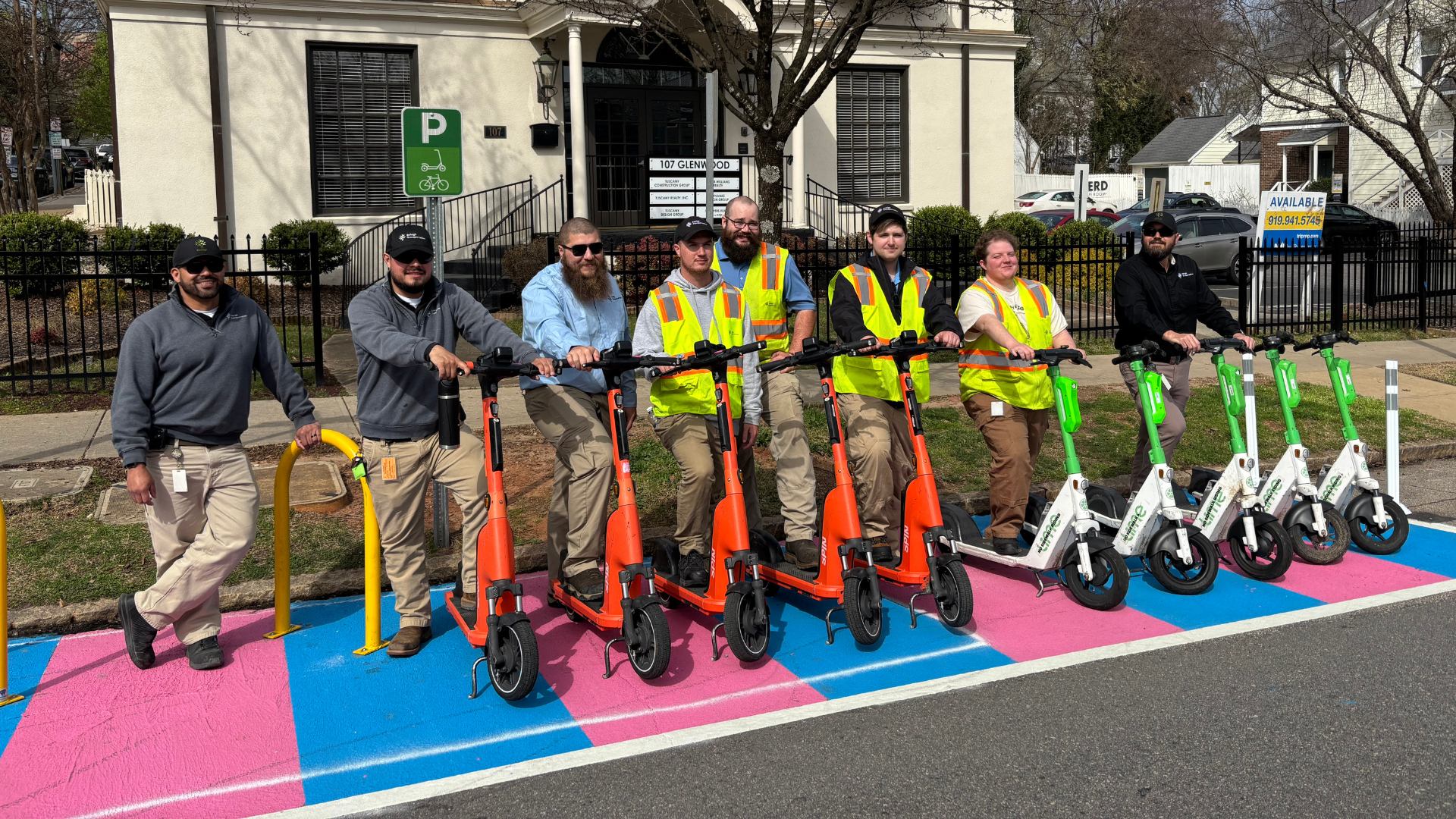 Glenwood Scooter corral installation staff