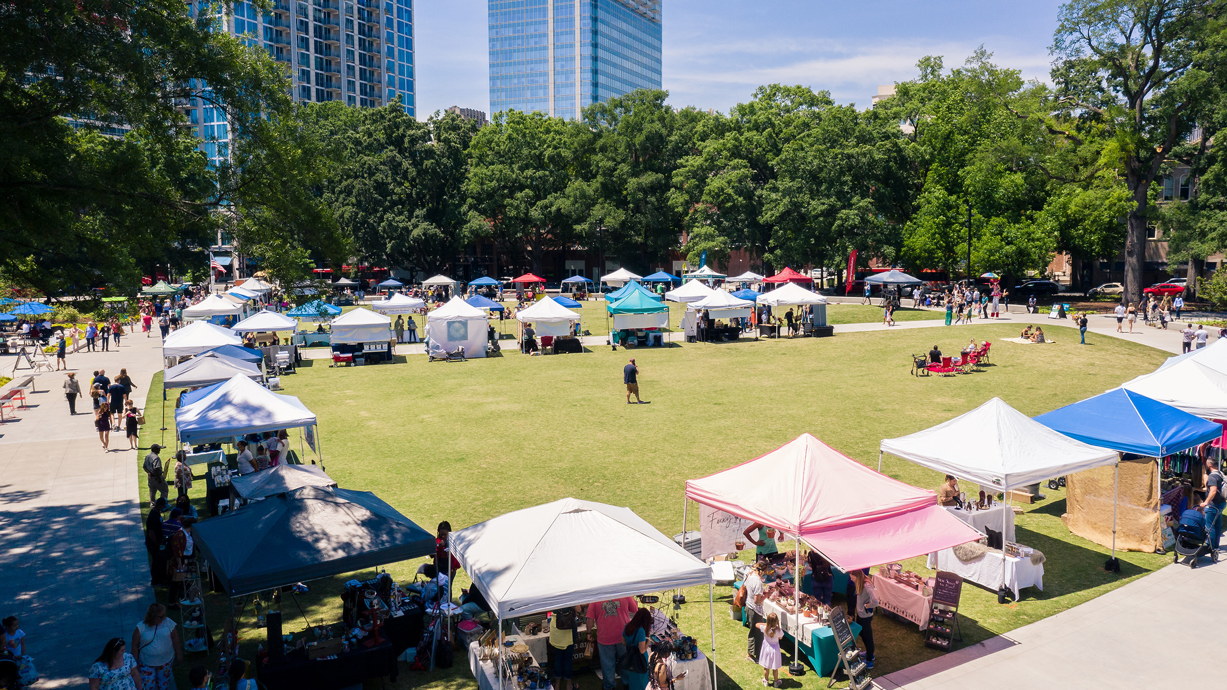 an event with vendors at Moore square