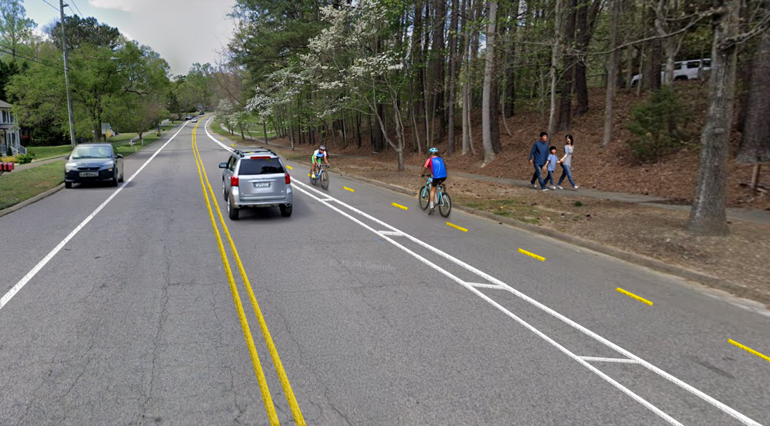 Quail Hollow Cycle Track Markings