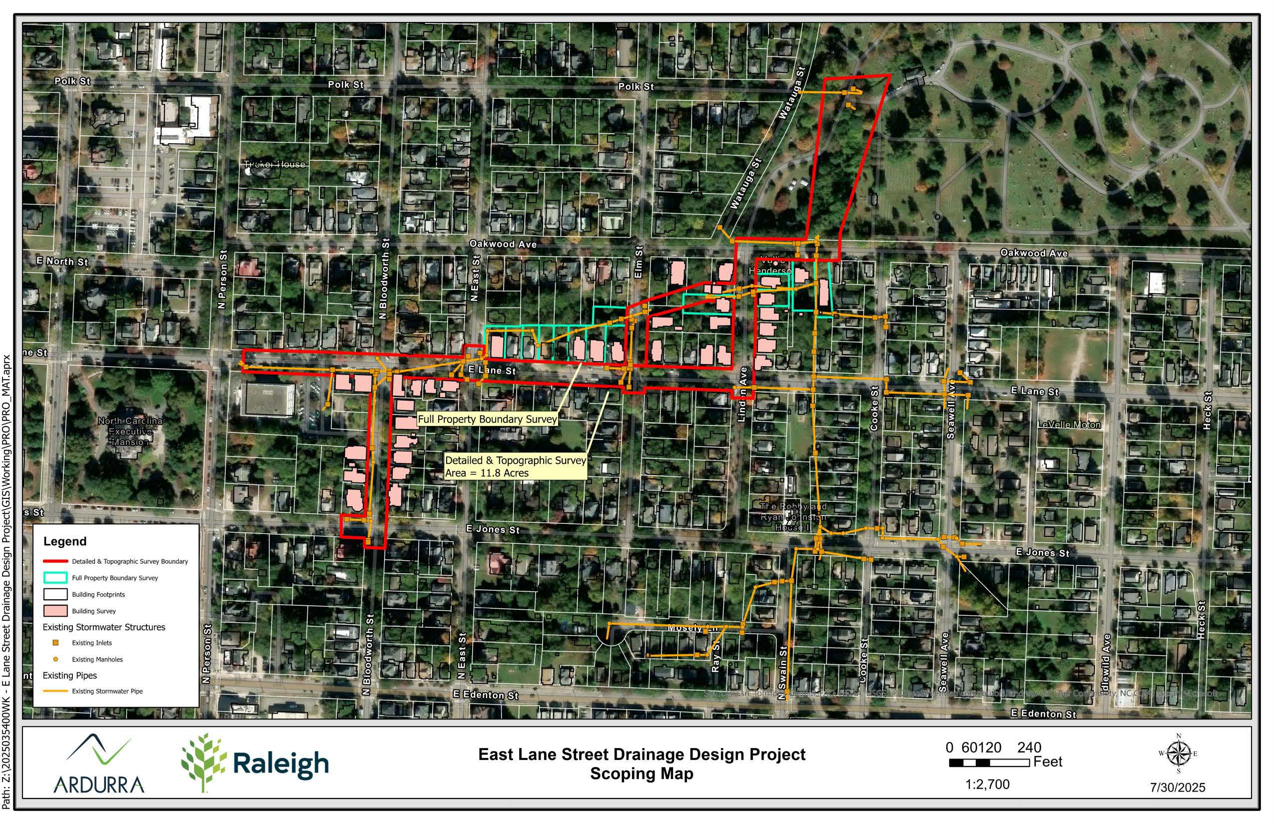 East Lane Street Survey Map
