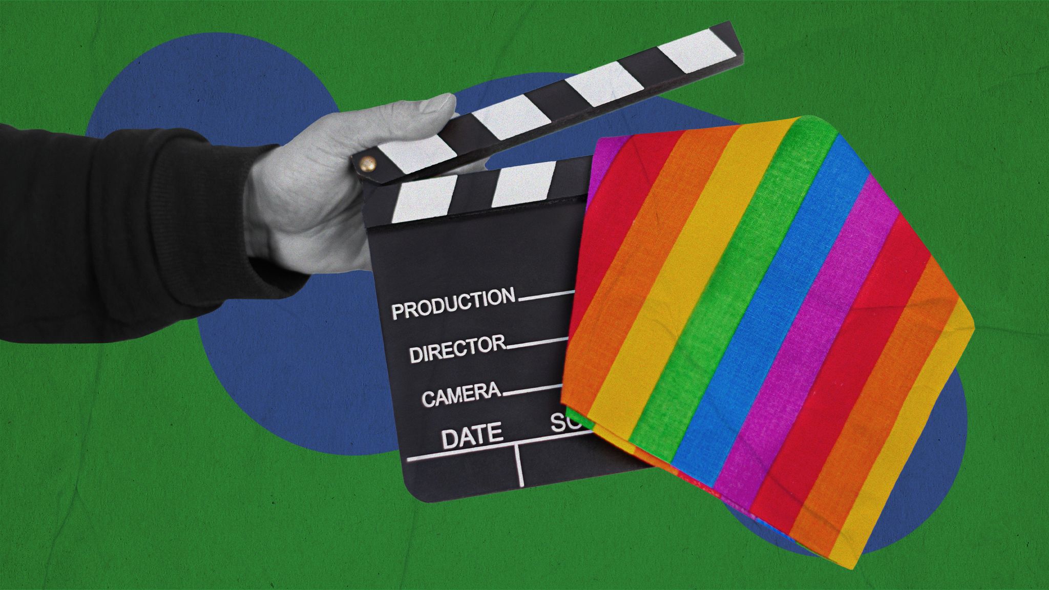 a pride flag with a video counter