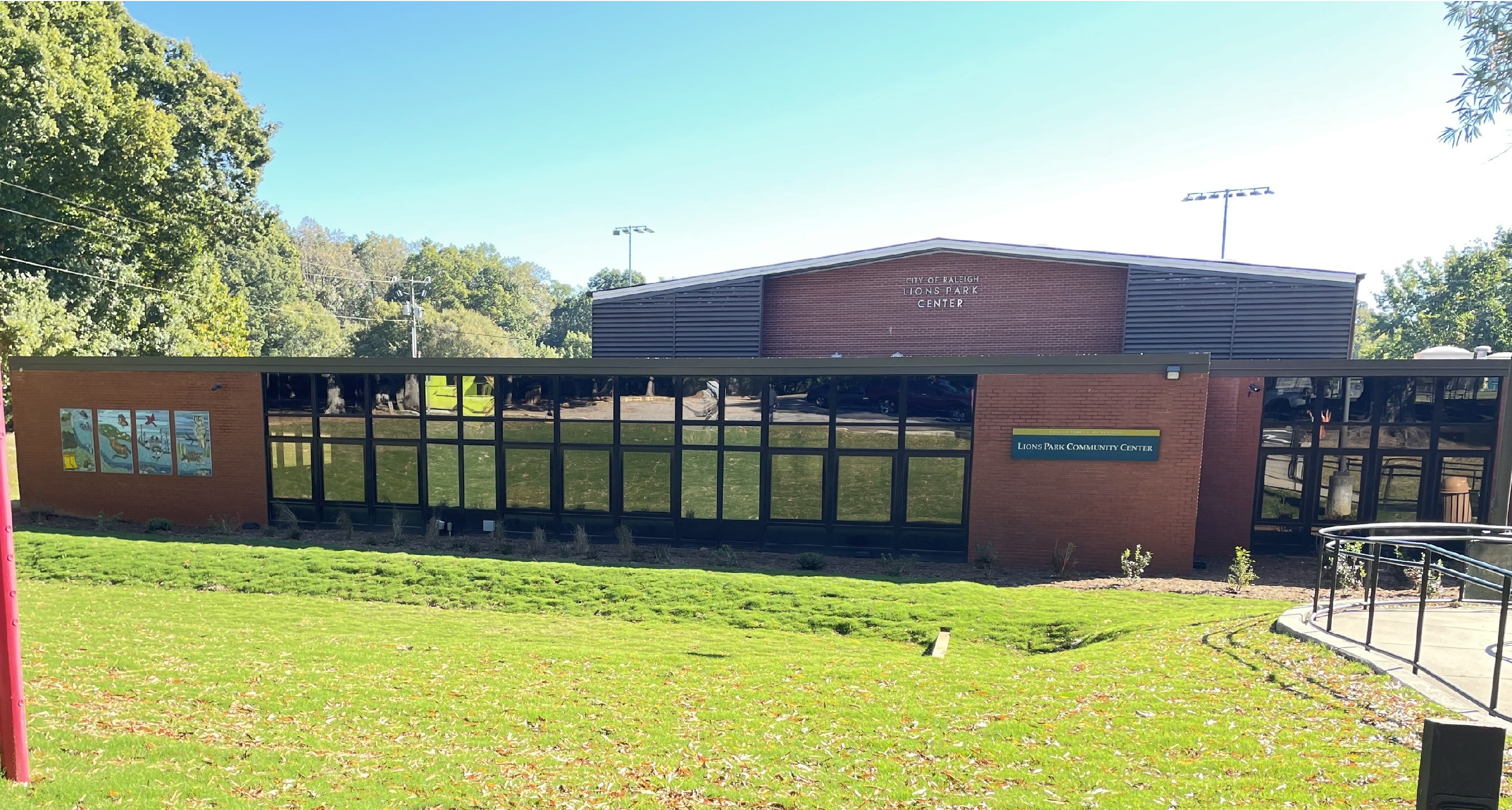 front of lions park building