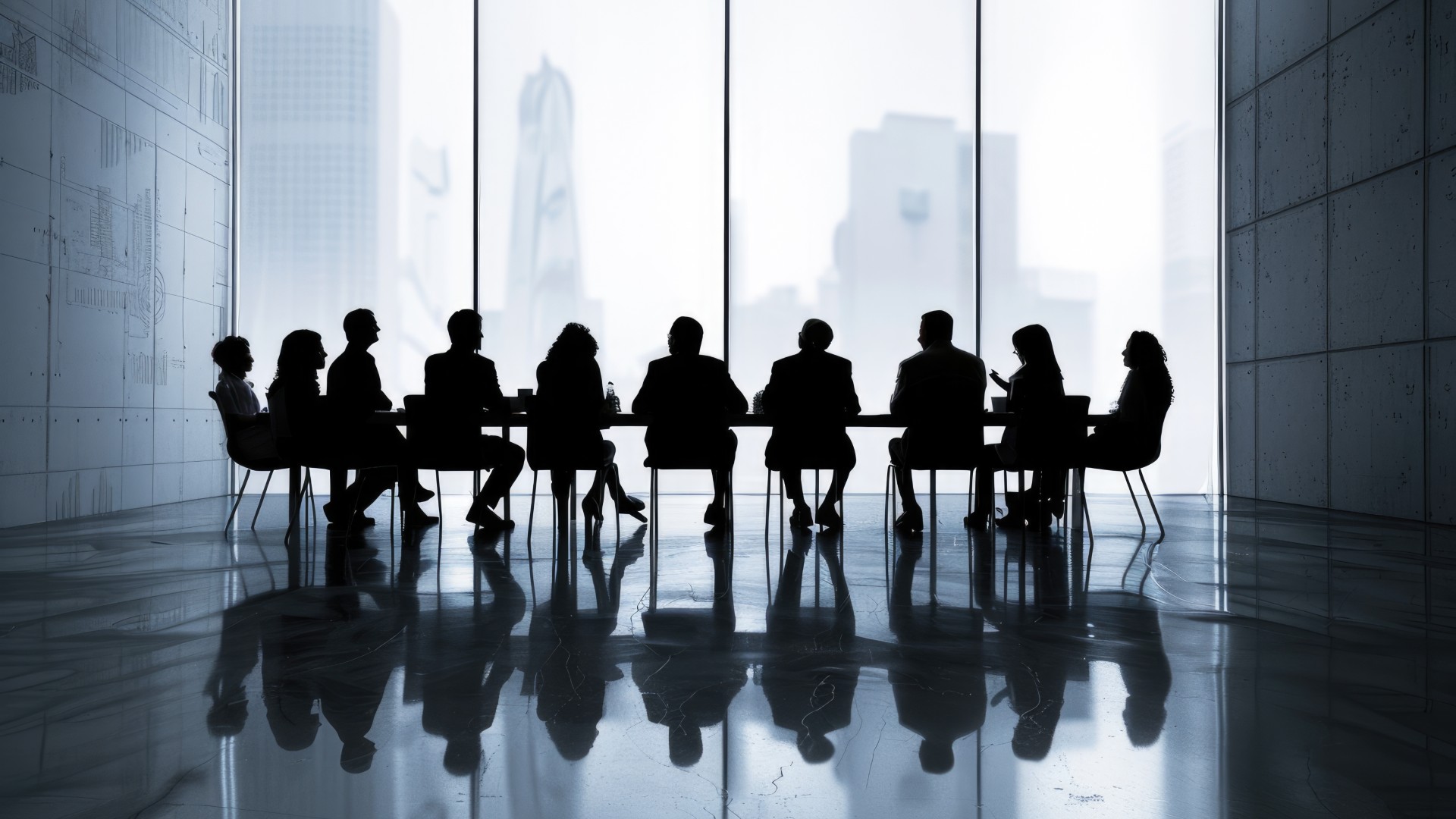 stock image of people meeting