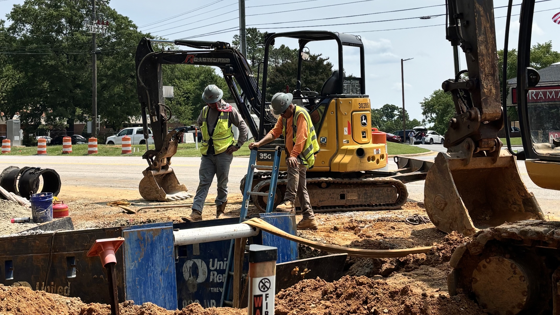 construction works using equipment