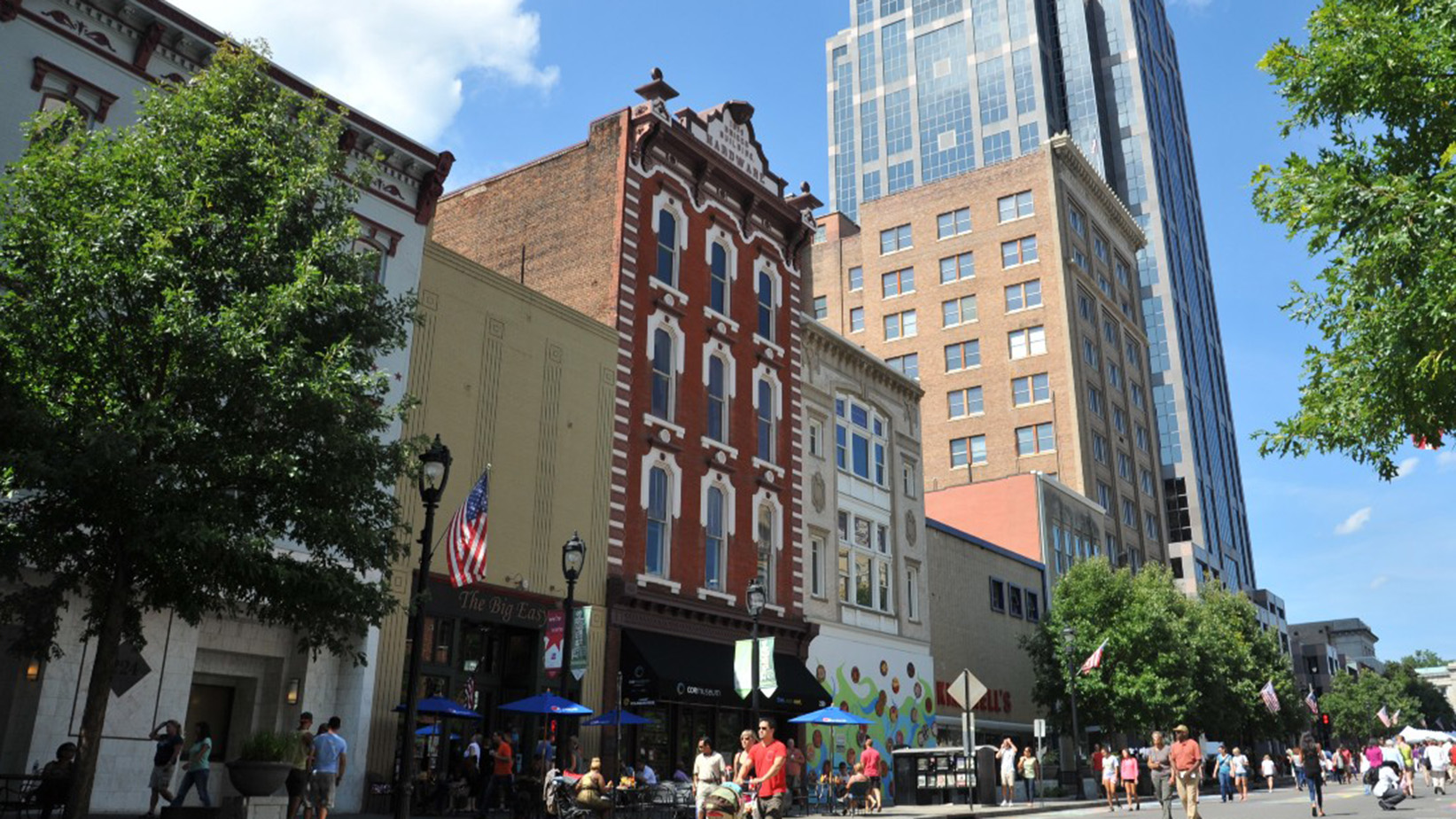 the city of Raleigh museum on Fayetteville street on a pretty day
