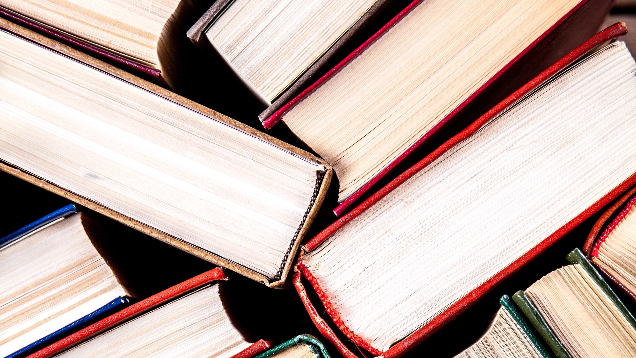 a side profile of books