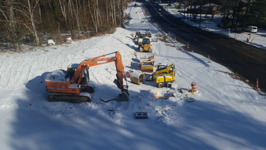 snow on construction