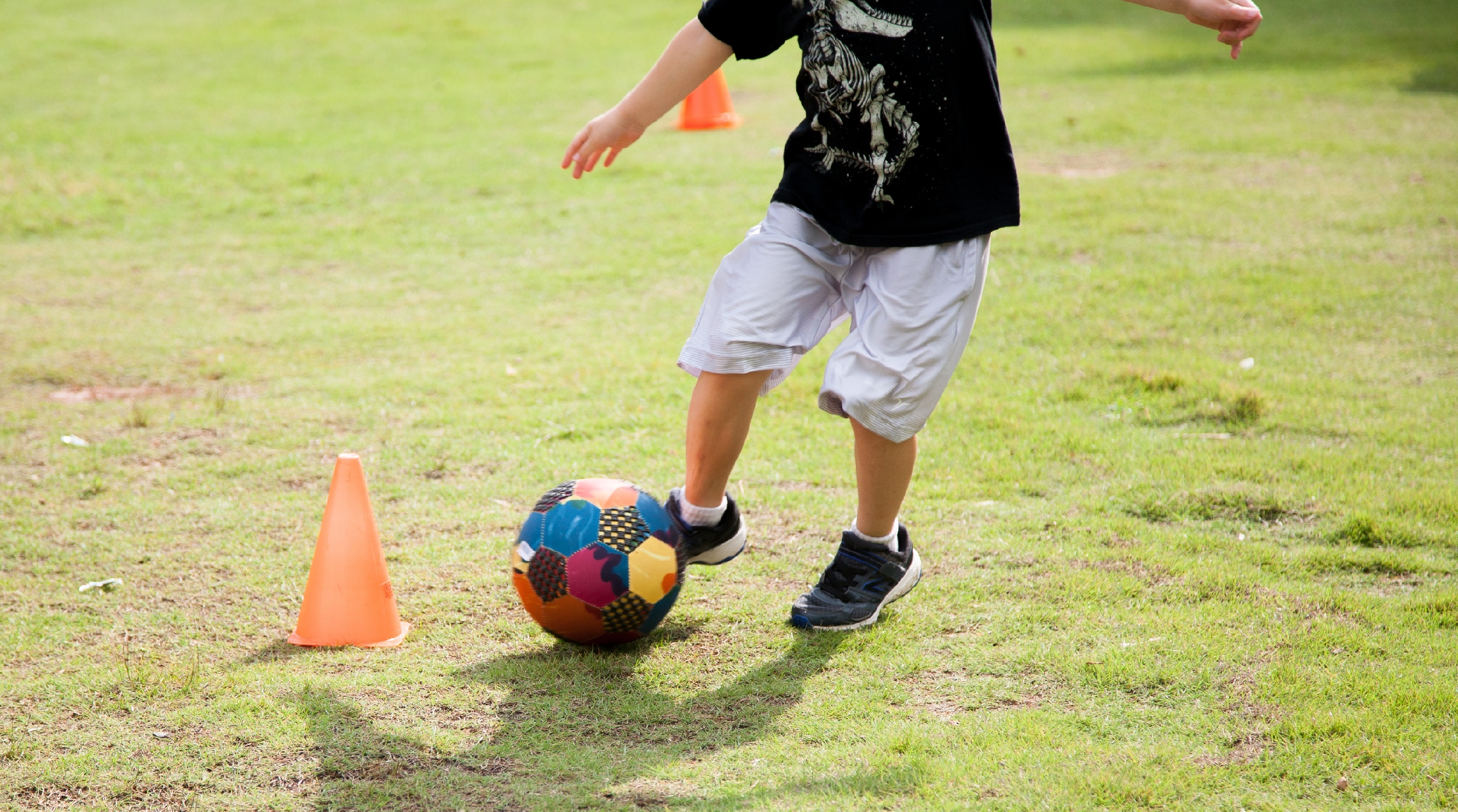 a kid playing soccer