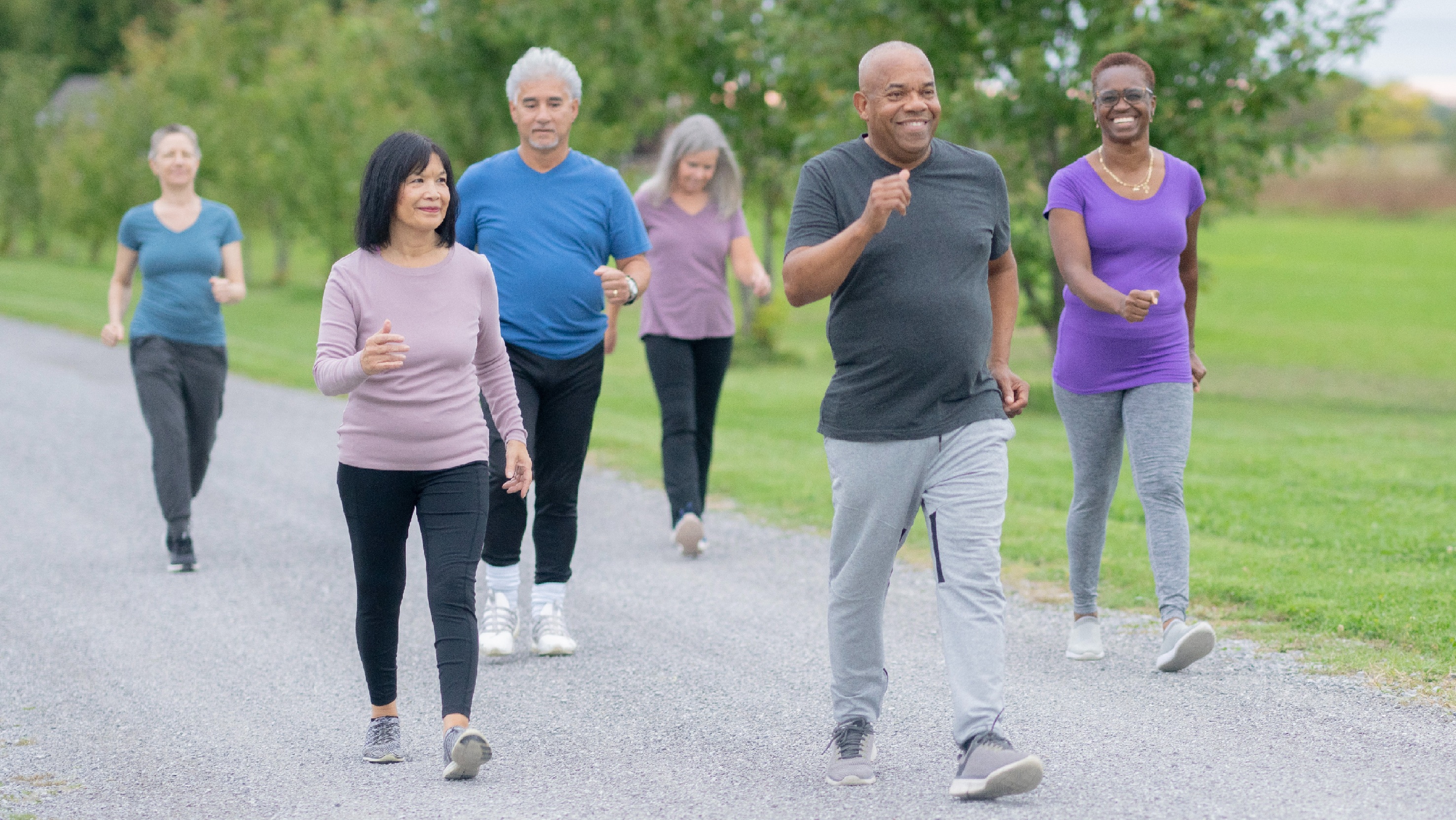 active adults walking 