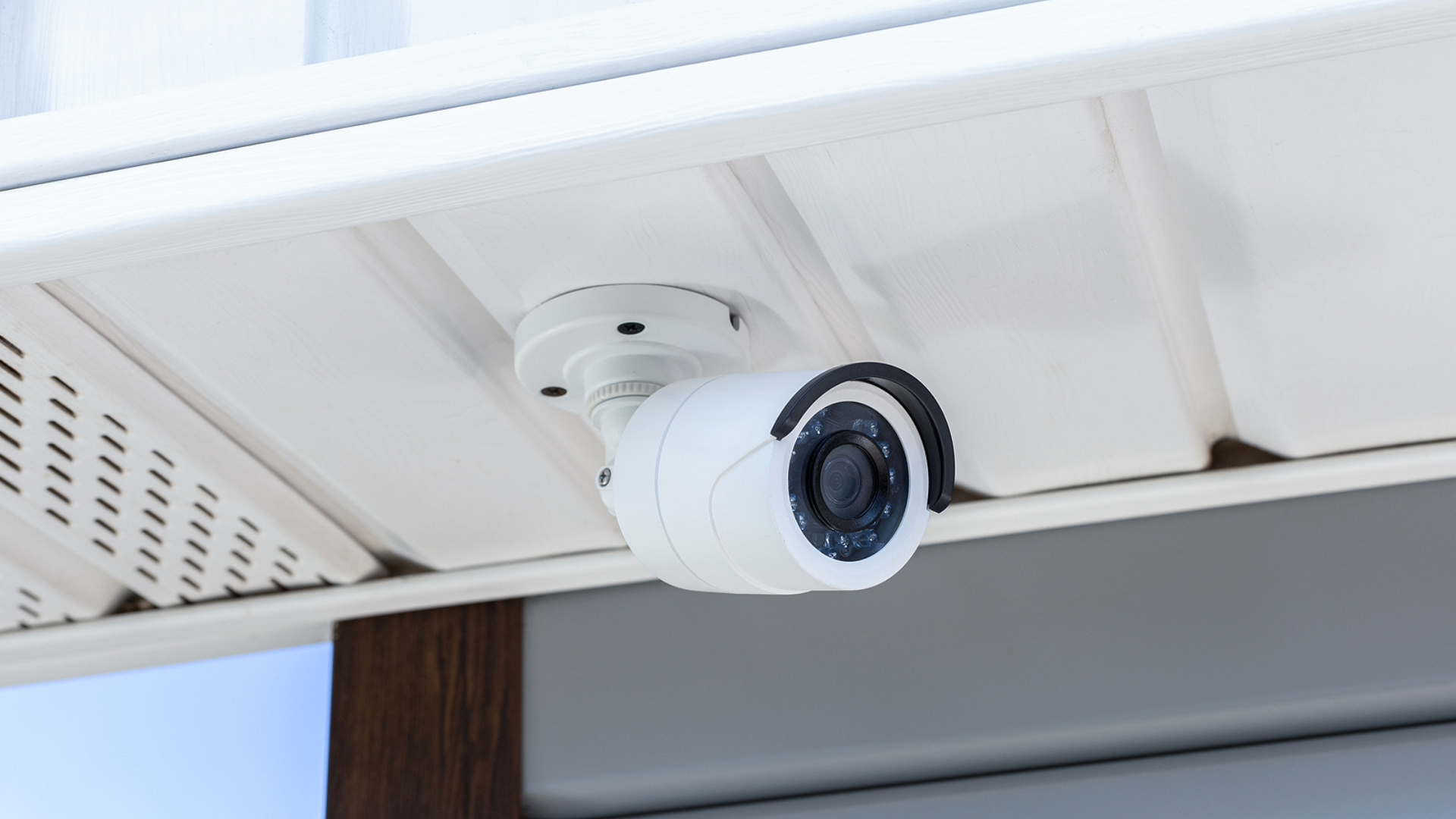 CCTV camera connected to house roof