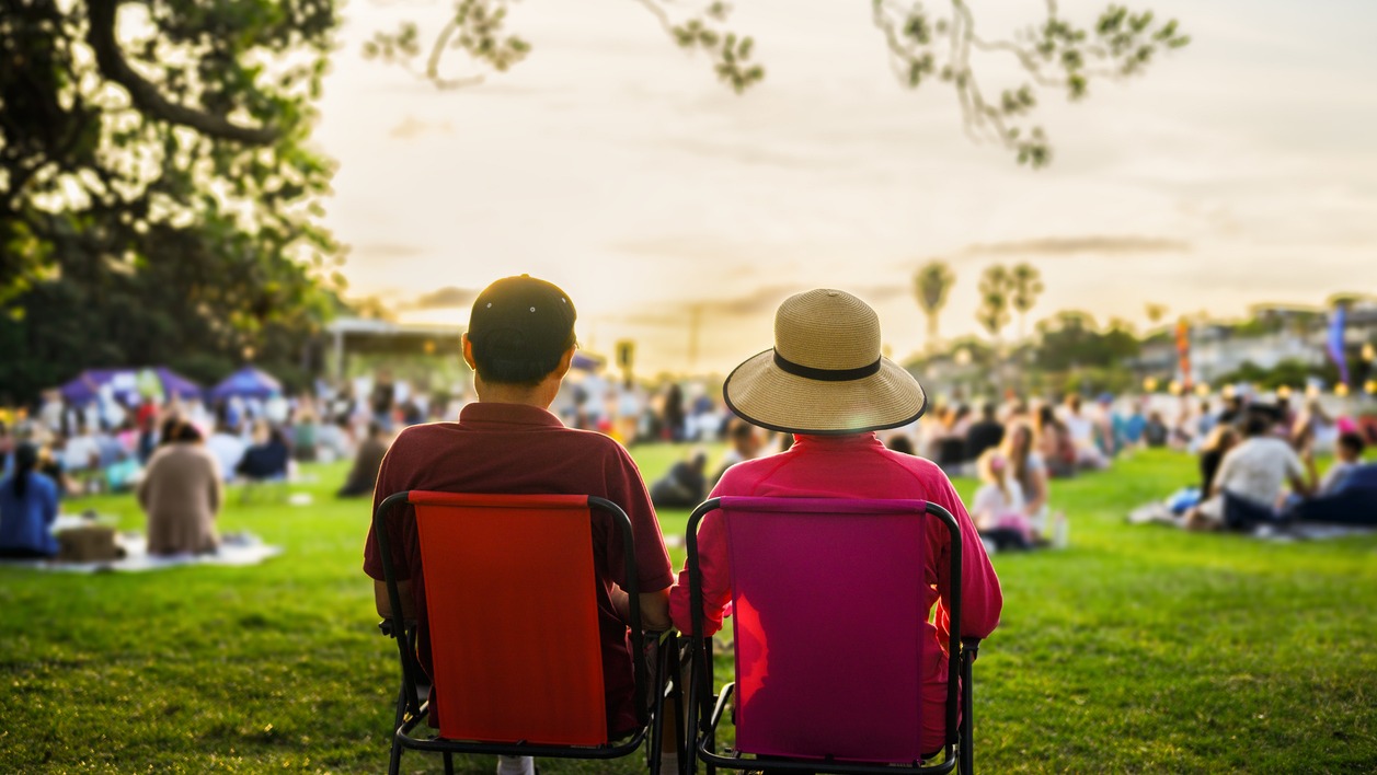 a couple at a summer concert