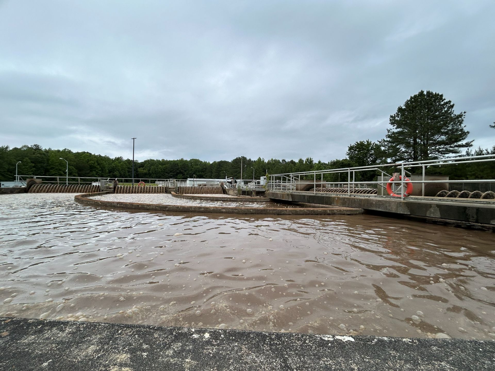 looking over a wastewater clarifier