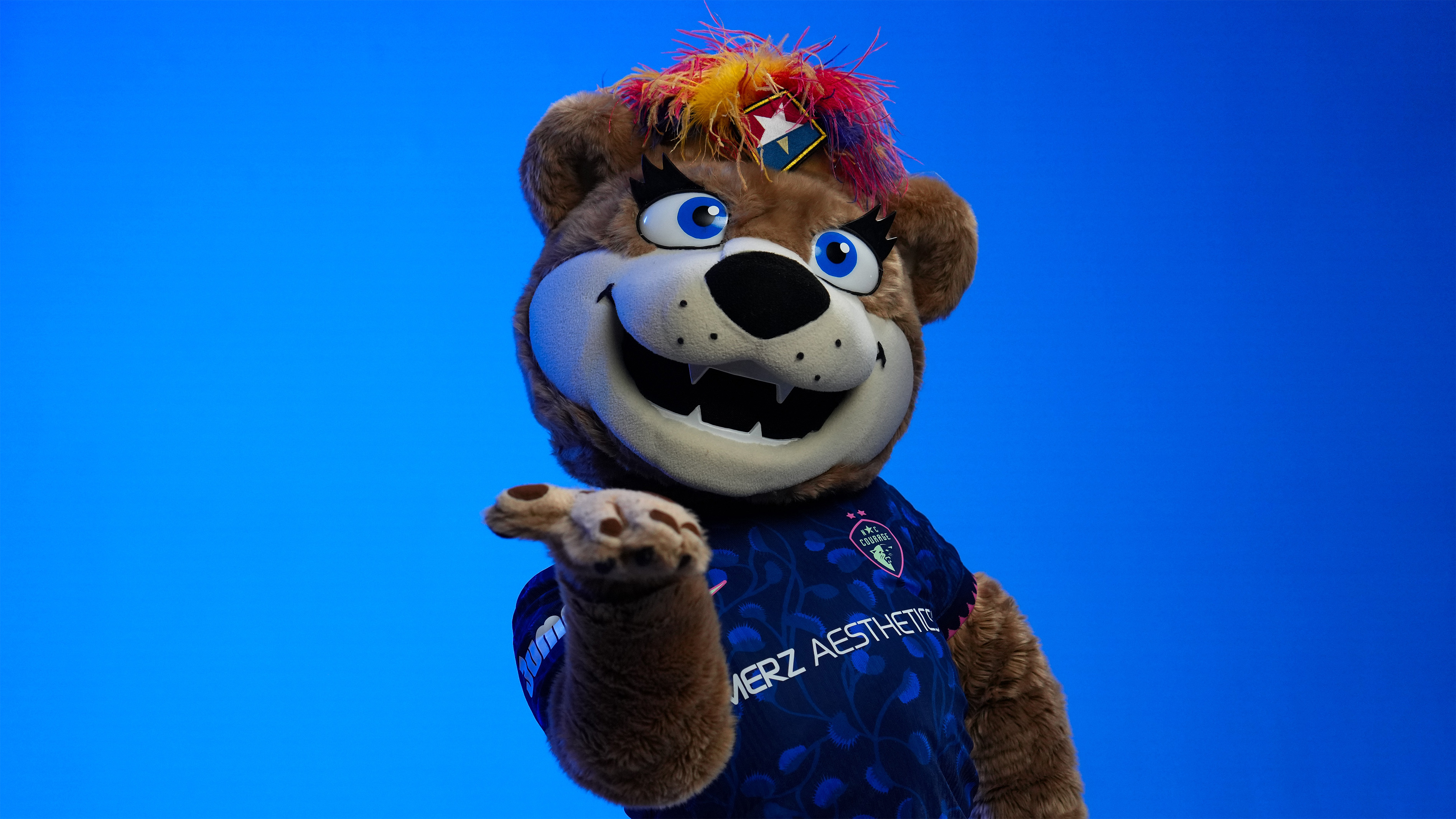 a headshot of Roary, the mascot for the NC Courage 