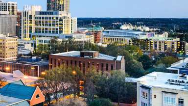 view of downtown Raleigh city buildings