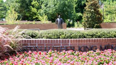 Statue of Martin Luther King in the Raleigh Martin Luther King, Jr. Memorial Gardens