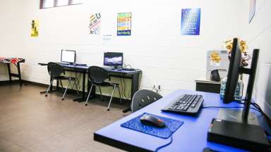View of Sanderford Road Park Community center computer lab space