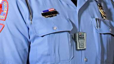 Body cam on officer's uniform