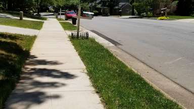 a view of the new sidewalk along Old Deer Trail