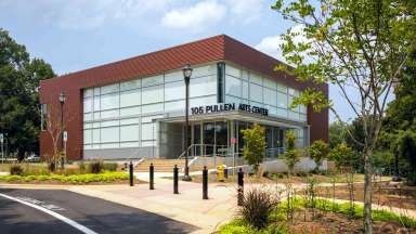 An photo of the newly renovated Pullen Arts Center