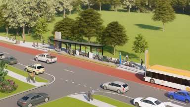 What the BRT transit station will look like at Swain Street - This is the intermodal design