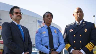 Raleigh fire chief and police chief standing together