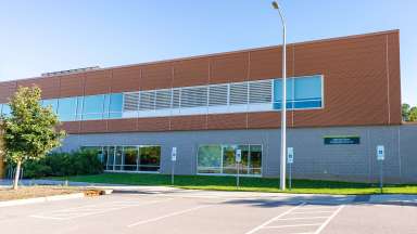 Front view of Abbotts Creek Park community center