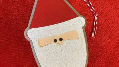 Homemade gift tag with Santa theme
