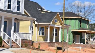 Row of affordable houses being built in East College Park