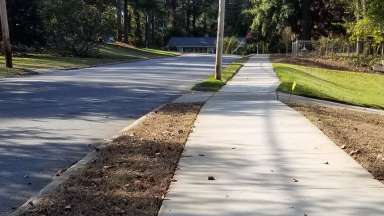 New sidewalk on Barksdele Road