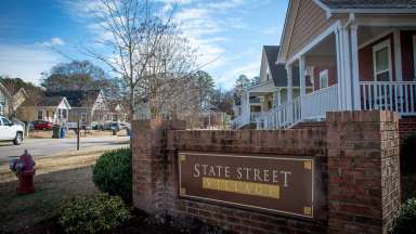 Phote of the State Street Village neighborhood sign