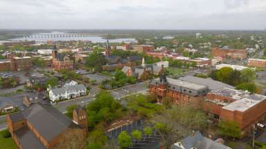 Ariel view of the historic town of New Bern.