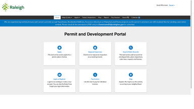 Permit and Development Portal Screenshot