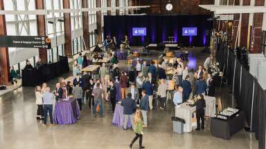 2022 Sir Walter Raleigh Awards image of people at the ceremony from above
