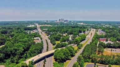 Wilmington and Saunders Split Aerial View