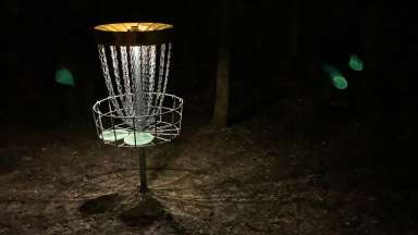 glow disc golf in the dark