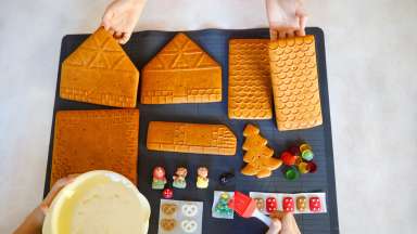 Gingerbread house building elements
