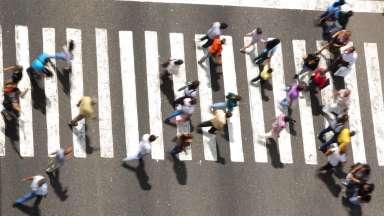 Busy crosswalk